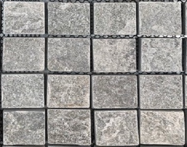 tumbled grey cobblestones tiles and pavers