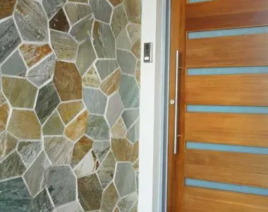 Brazil loose wall cladding used at a front entrance
